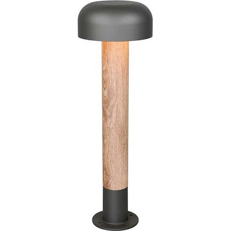 Stehlampe Außenleuchte Garten Terrasse Standlampe Alu holzfarben IP54 H 54 cm