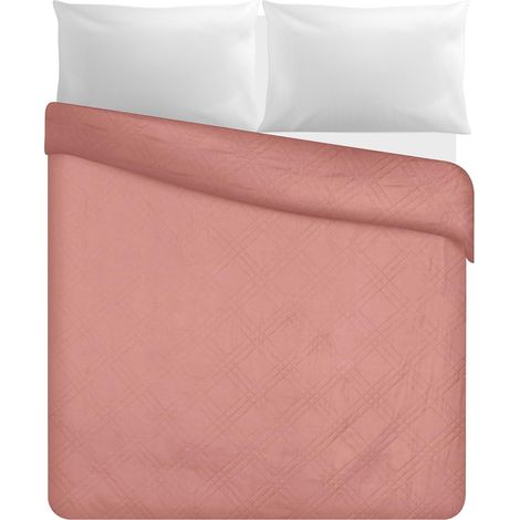 Couette double velours rose rose Textile chambre à coucher (1/3)