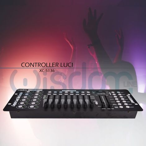 Centralina DMX-512 Slim Leggera per Luci da DJ Palco e Feste 192CH 8 Scene Programmabili WISDOM (1/4)