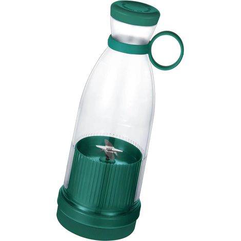 Blender portable multifonction rechargeable à 360°, mini extracteur de jus électrique portatif, idéal pour les voyages et les résidences étudiantes (vert). (1/5)