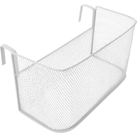 Panier de rangement OUNONA en fer blanc avec tissu maille pour salles bains , suspendu multifonction