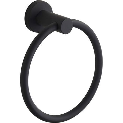 Anneau porte-serviette mural en acier inoxydable 304 pour salle de bain Noir (1/5)