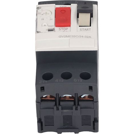 3-poliger Motorschutzschalter mit Überlastschutz, Handstartknopf, AC 690 V, GV2-ME32C, 24–32 A (1/5)
