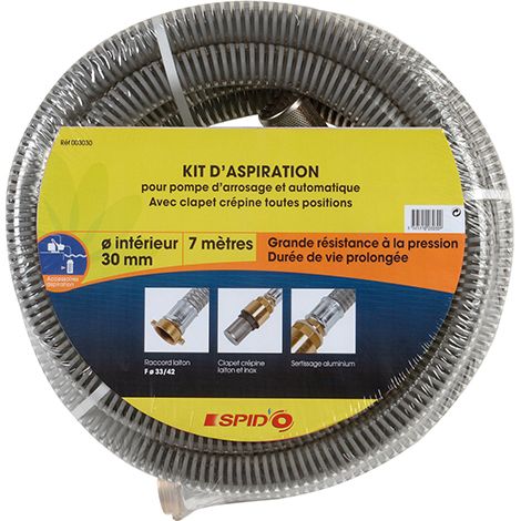 SPIDO - Kit d'aspiration renforcé 7 mètres Ø 30 mm