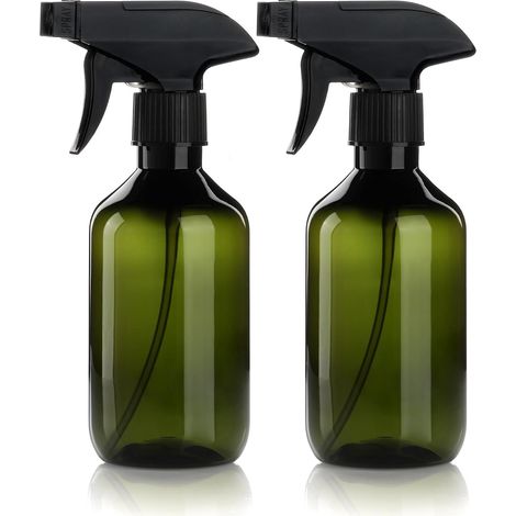Sprühflaschen – 2 Stück – PET-Kunststoff – Verstellbare Düse – Garten und Haushalt – 300 ml, Dunkelgrün (1/5)