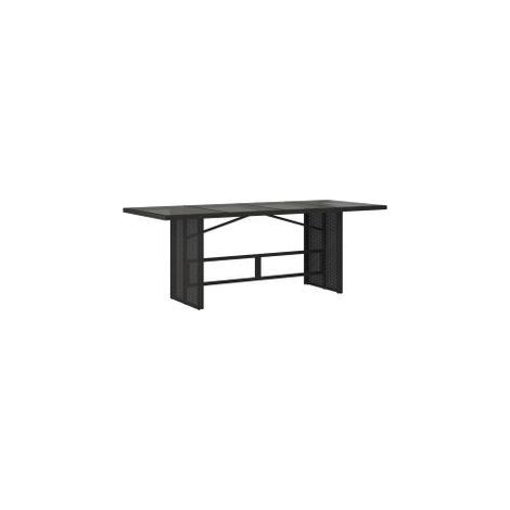 Table de jardin avec dessus en verre noir résine tressée (1/5)