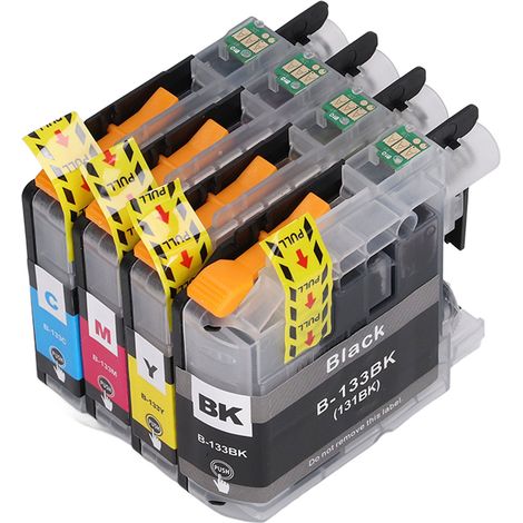 Einweg-Tintenpatrone mit 4 Farben, gleichmäßiges und stabiles Drucken, zuverlässiger Chip, Ersatz für BK CMY LC133 (1/5)