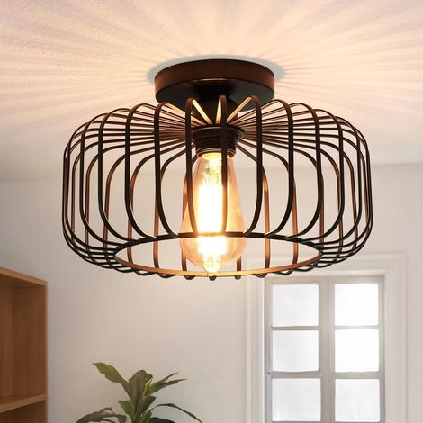 ROSNEK Pendelleuchte Vintage E27, Metall Schwarz 30 cm mit LED‑Leuchtmittel (1/5)