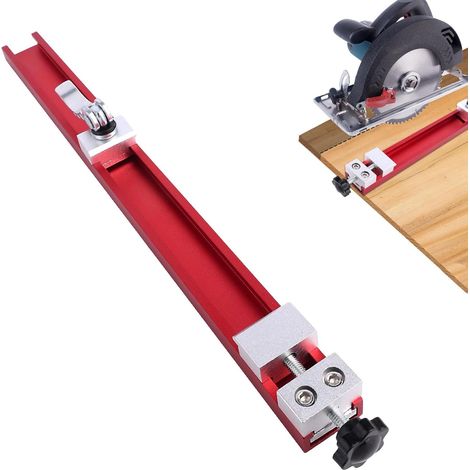 Rail de Guidage pour Scie Circulaire Compatible avec Bases Scie 12 Pouces, Réglable Guide Base de la Machine Découpe avec Système Verrouillage Double pour Travail du Bois Détourage et Fraisage (1/5)