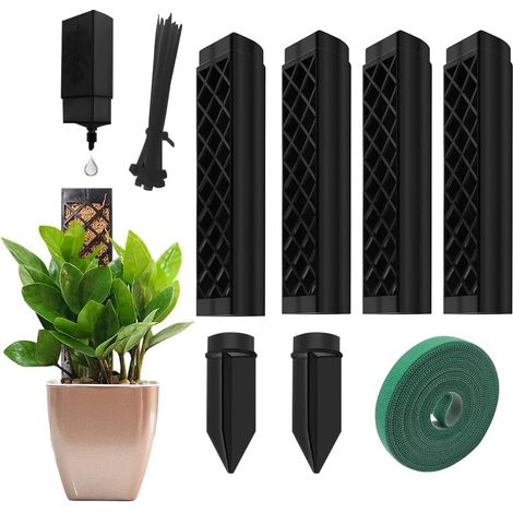 4 Pcs Bâton de Mousse pour Treillis Monstera, Tuteur Monstera avec Aide à L'arrosage, Support pour Plantes D'intérieur pour Plantes Grimpantes (1/5)