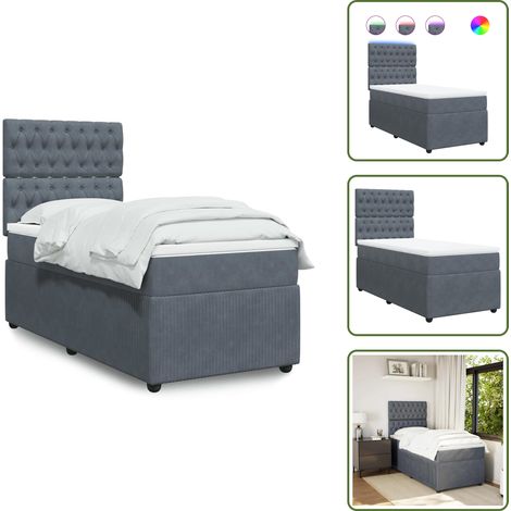 Sommier à lattes de lit avec matelas Gris foncé 100x200 cm - Sommier À Lattes De Lit - Sommiers À Lattes De Lit - Lit - Meuble De Chambre À Coucher (1/5)