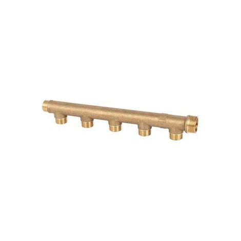 Watts – Collecteur 6 sorties M 3/4'' – Sorties mâles 1/2'' – Entraxe 50 mm – Portée plate pour installations professionnelles