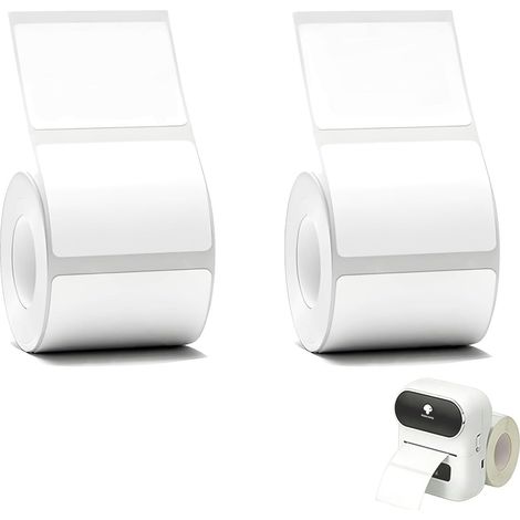 2 rouleaux d’étiquettes thermiques autocollantes 40x30mm, 240 étiquettes/rouleau, compatibles avec imprimantes M110/M200/M220/P50/B3S/T50PRO, indéchirables, étanches, pour école, bureau, maison, blanc (1/5)