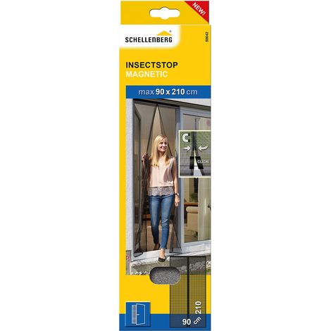 Rideau moustiquaire magnétique pour porte, 90 x 210 cm, anthracite (1/5)