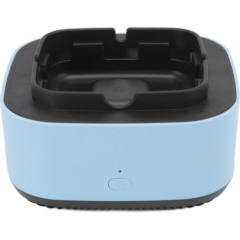 Cendrier sans fumée multifonction 2-en-1 anti-poussière volante, ioniseur d'air négatif pour maison, bleu (1/5)