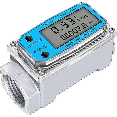 Débitmètre d'eau à turbine numérique avec affichage LCD numérique, compteur NPT et filetage FNPT. Débitmètre de carburant. (1/5)