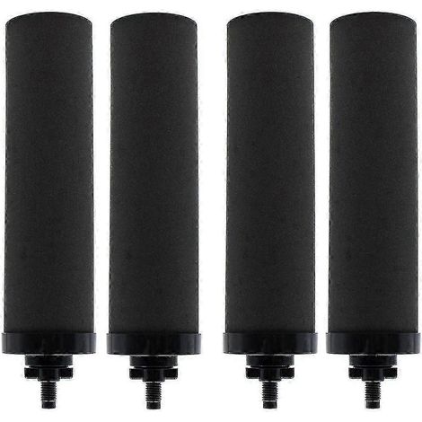 Lot de 4 filtres à eau de rechange pour BERKEY BB9-2 à charbon actif noir, compatibles avec les systèmes de filtration d'eau par gravité (réf. s20241212822, noir). (1/5)
