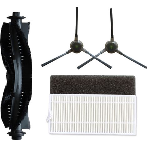 Accessories compatibles Jeberly for aspirateurs robots Airrobo P20 and P30: brosse rotative, brosse principale, brosse latérale, grille filtrante, cartouche filtrante. (1/5)