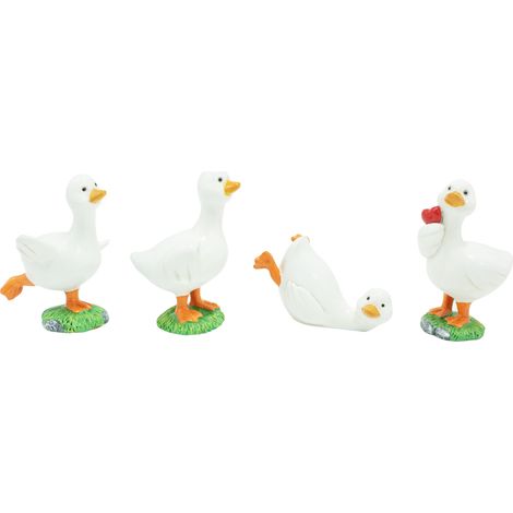 Ensemble de 4 Décorations Jardin Canards Mignons Statues Animaux Extérieur Pelouse Cour Design Pastèque Résine Ornements Paysagers (1/5)