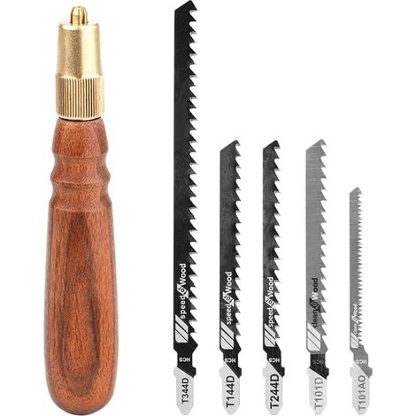 Mini scie à main en bois avec 5 lames à denture grossière et fine, adaptée à la coupe du bois et à l'élagage des branches. (1/4)