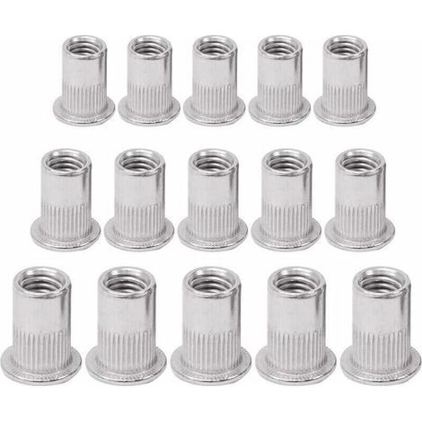 Vente chaude-Rivet Fileté 90 Pièces Rivet Rivet Fileté Rivet Nut Flat Head Threaded Rivet Nuts Écrou de Rivet Insers Fileté Ecrou Tête Ecrou, M5 M6 M8--Ternel,de DEBUNS (1/4)