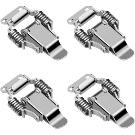 4 Pièces Loquet de Serrage en Acier Inoxydable Loquet de Boîte de Verrouillage à Levier Fermeture à Levier Moraillon de Porte Loquet à Bascule Fermoir à Ressort Loquet a Bascule (1/4)