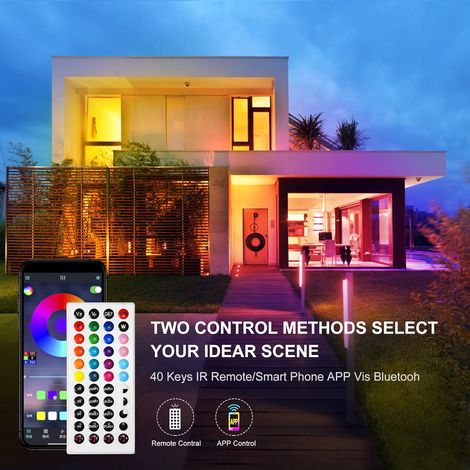 Ruban LED, 15M Bluetooth RGB 24V, Bande Lumineuse LED RGB avec Contrôle d'App Télécommande IR 40 Touches et Commande Bluetooth,pour chambre,Cuisine (1/4)