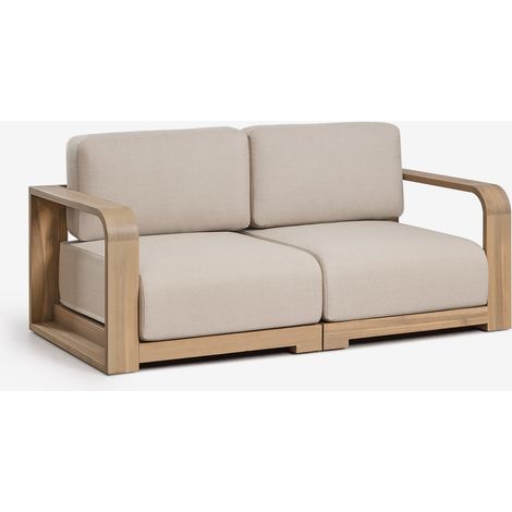 SKLUM 2-teiliges modulares Gartensofa mit Armlehnen aus Akazienholz Brivori Helles Akazienbraun (1/5)