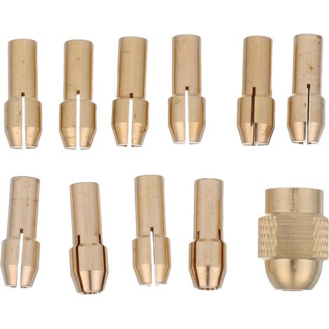 Lot de 11 Set de Set de Pinces de Serrage en Cuivre pour Mandrin de Perceuse de Précision, Haute Stabilité, Taille 1,50x1,10x1,00cm, Accessoires pour Bricolage et Artisanat (1/5)