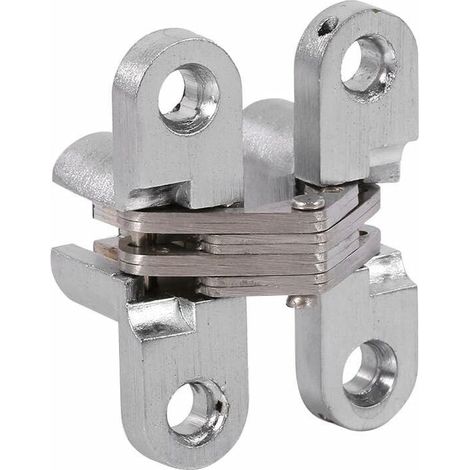 Verdecktes Kreuzscharnier, verdecktes Falttürscharnier aus Edelstahl, unsichtbares Schranktürscharnier (43,7 mm) (1/5)
