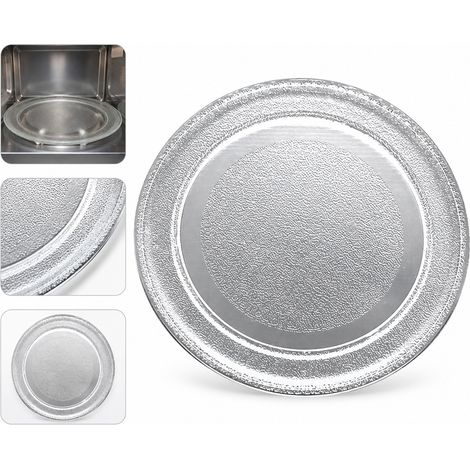 1 Pc Plateau Tournant Verre Micro-Ondes 24.5 cm Fond Plat Epais Borosilicate Resistante Chaleur Accessoire Four Universel Cuisine (1/5)