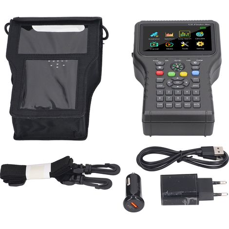 Chercheur de satellite avec boussole, écran TFT LCD 4,3 pouces, signal numérique, batterie 4000mAh, prise UE 100-240V, détecteur de parabole portable. (1/5)