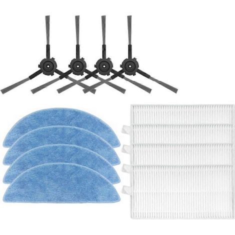 Zubehör und Ersatzteile für ECOVACS YEEDI Y1 PRO / Y1 PRO PLUS: Seitenbürste, Filter und Reinigungstuch.