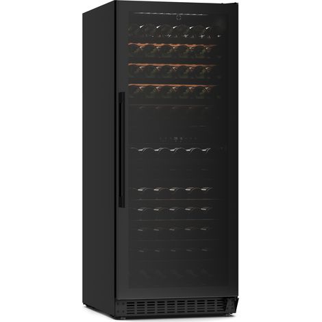 Klarstein Velaire Weinkühlschrank 2 Zonen - 122 Flaschen, 5-22°C, Touch, LED, UV-Schutz, Einbau & Freistehend, leise, Weinklimaschrank, Holzregale