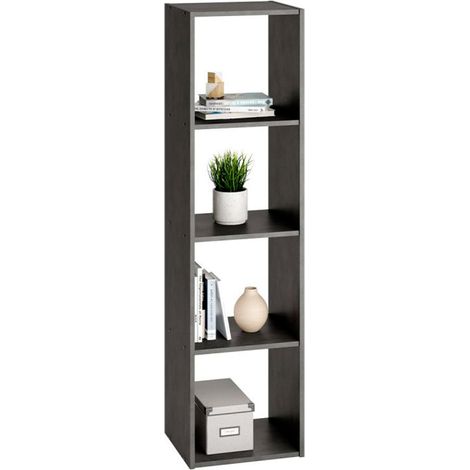 Étagère 4 Niveaux Design "Gaman" 140cm Gris Foncé