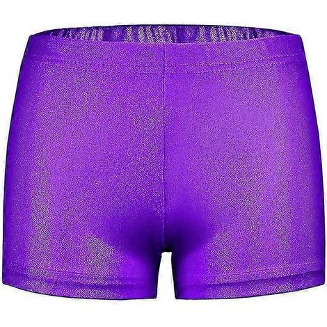 Hochwertige Gymnastikshorts für Mädchen in leuchtenden Farben, ideal für Ballett, Gymnastik und Tanztraining (Lila, Größe 140) (1/5)