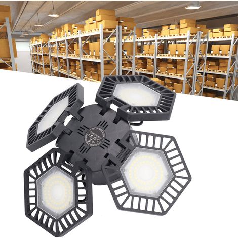 Lampe industrielle et minière LED pliable à 4 feuilles de 80 W pour usines et entrepôts, AC100-277V (1/5)