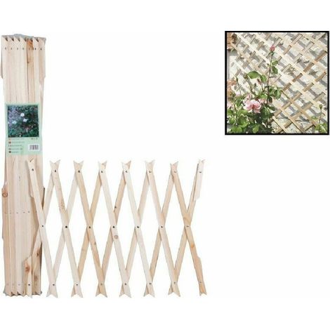 TrAdE Shop Traesio - Traliccio Legno Rete Estensibile Piante Rampicanti Staccionata 100x300cm 206430 -