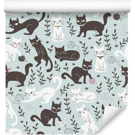 Papier peint chatons mignons pour salon et chambre 50x1000 cm (1/5)