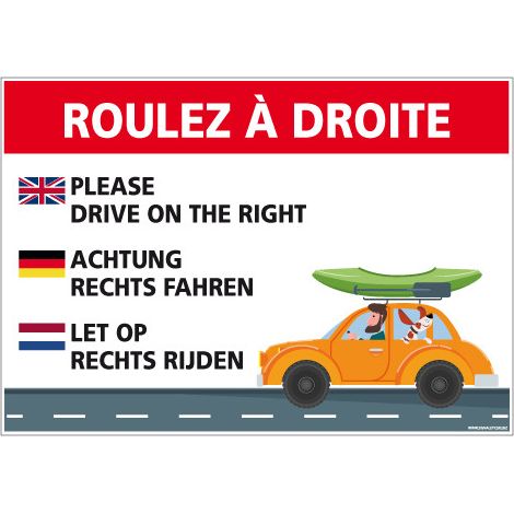 PANNEAU ROULEZ A DROITE (H0312) - Adhésif - 210 x 150 mm