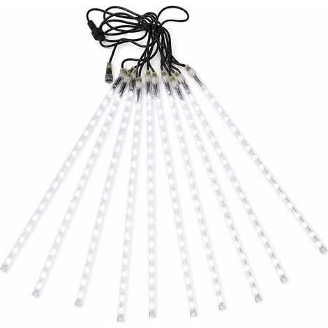 Guirlande LED Meteorite Solaire Blanche, 10 Tubes de 80 cm, Decoration Exterieure Jardin et Fetes (1/5)