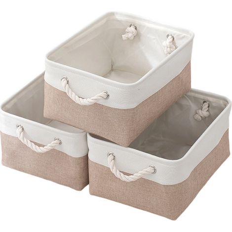 ensemble de rangement pour paniers -boîte de rangement pliable (beige) (1/5)