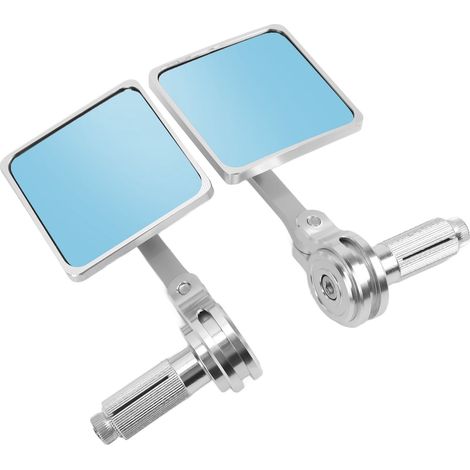 Universelle Motorradlenkerspiegel, 2 Stück, wasserfestes Aluminium, silberner Rückspiegel für Roller und Motorräder (1/5)