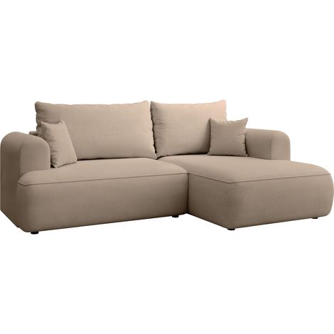 Selsey Ovo Mini - Eckschlafsofa rechtsseitig mit Stauraum, Easy-Clean-Chenille-Bezug, beige (1/5)