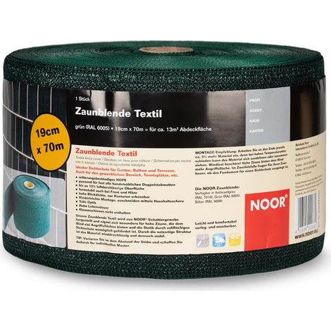 Zaunblende Textil 0,19 x 70 m grün RAL 6005 (1/3)