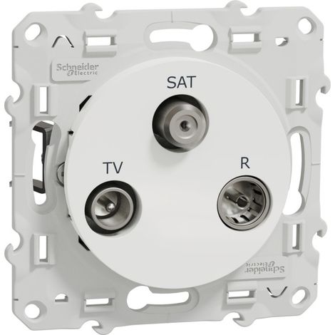 Odace, prise TV/FM/SAT Blanc, 1 entrée, à griffes (S525461) (1/3)