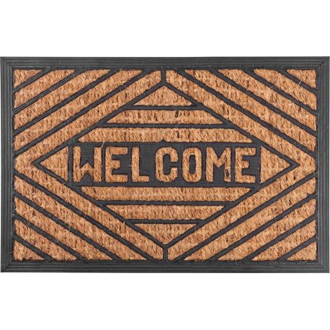 Fußmatte MagicHome RBP 193, für die Tür, Welcome 3, 40x60 cm, Gummi/Panama (1/3)