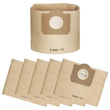 WD3 Vacuum Cleaner Bag, Set of 5 Straight Vacuum Cleaner Bags for Karcher WD3, WD 3 Premium, WD3200, WD3500P, A2204, A2204, A2534, SE4001 (Pack of 5), (1/5)