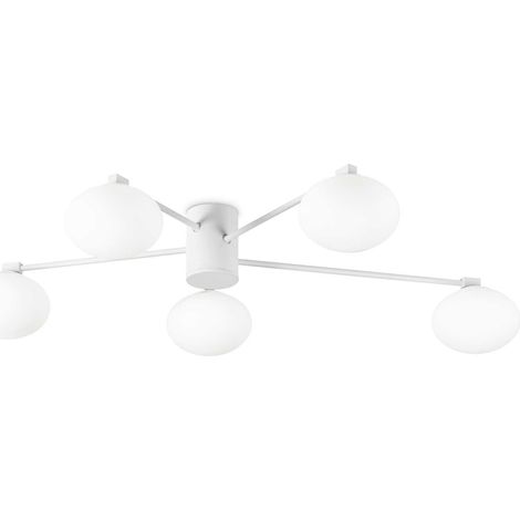 Ideal Lux HERMES 5-flammige 90-cm-Kugel-Deckenleuchte in Weiß