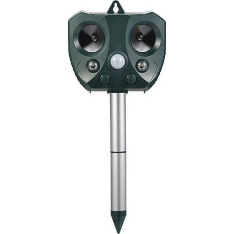 SABIR Repulsif Chat Ultrason Solaire Exterieur Sensibilite Et Frequence Reglable Pour Repousser Animaux Nuisibles Protecteur De Jardin.. (1/4)